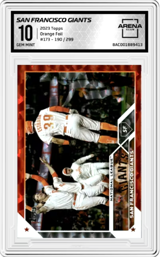 San Francisco Giants Orange Foil #173 2023 Topps 190/299 Graded GEM MINT 10