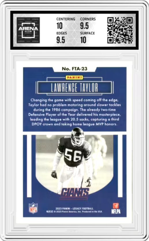 Lawrence Taylor #FTA-23 2023 Panini Legacy For The Ages Graded GEM MINT 10