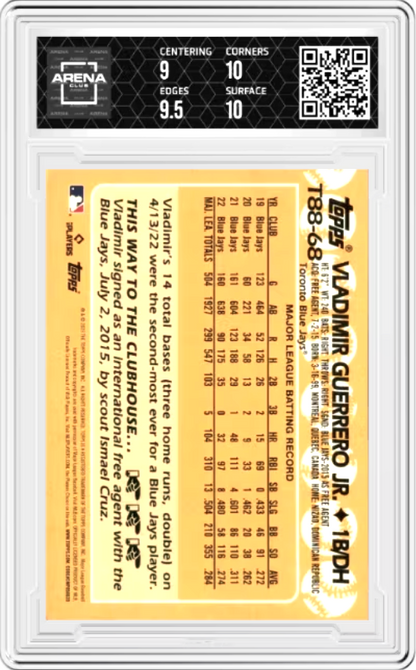 Vladimir Guerrero Jr. #T88-68 2023 Topps Silver Pack 1988 35th Anniversary Graded MINT+ 9.5