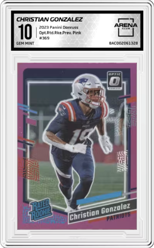 Christian Gonzalez Optic Preview Pink #369 2023 Panini Donruss Graded GEM MINT 10