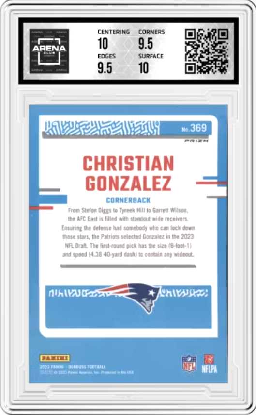 Christian Gonzalez Optic Preview Pink #369 2023 Panini Donruss Graded GEM MINT 10