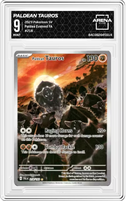 Paldean Tauros #218 Pokemon Paldea Evolved Graded MINT 9