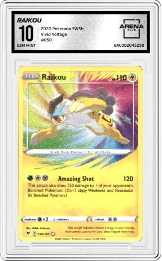 Raikou #50 Pokemon Vivid Voltage Graded GEM MINT 10