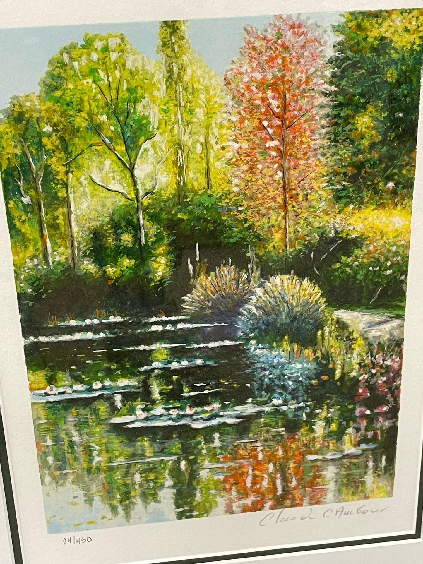 Signed and Numbered Claude Cambour Serigraph: Giverny comme Autrefois 24/450