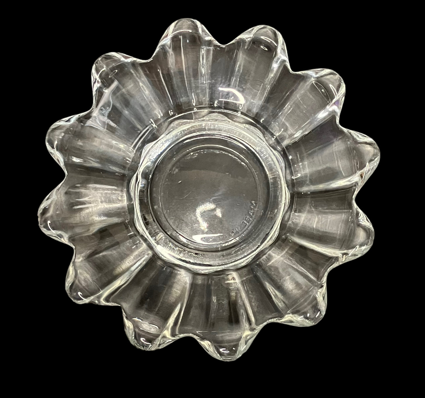 Vintage Fostoria Clear Glass Flower Shaped Candle Holder