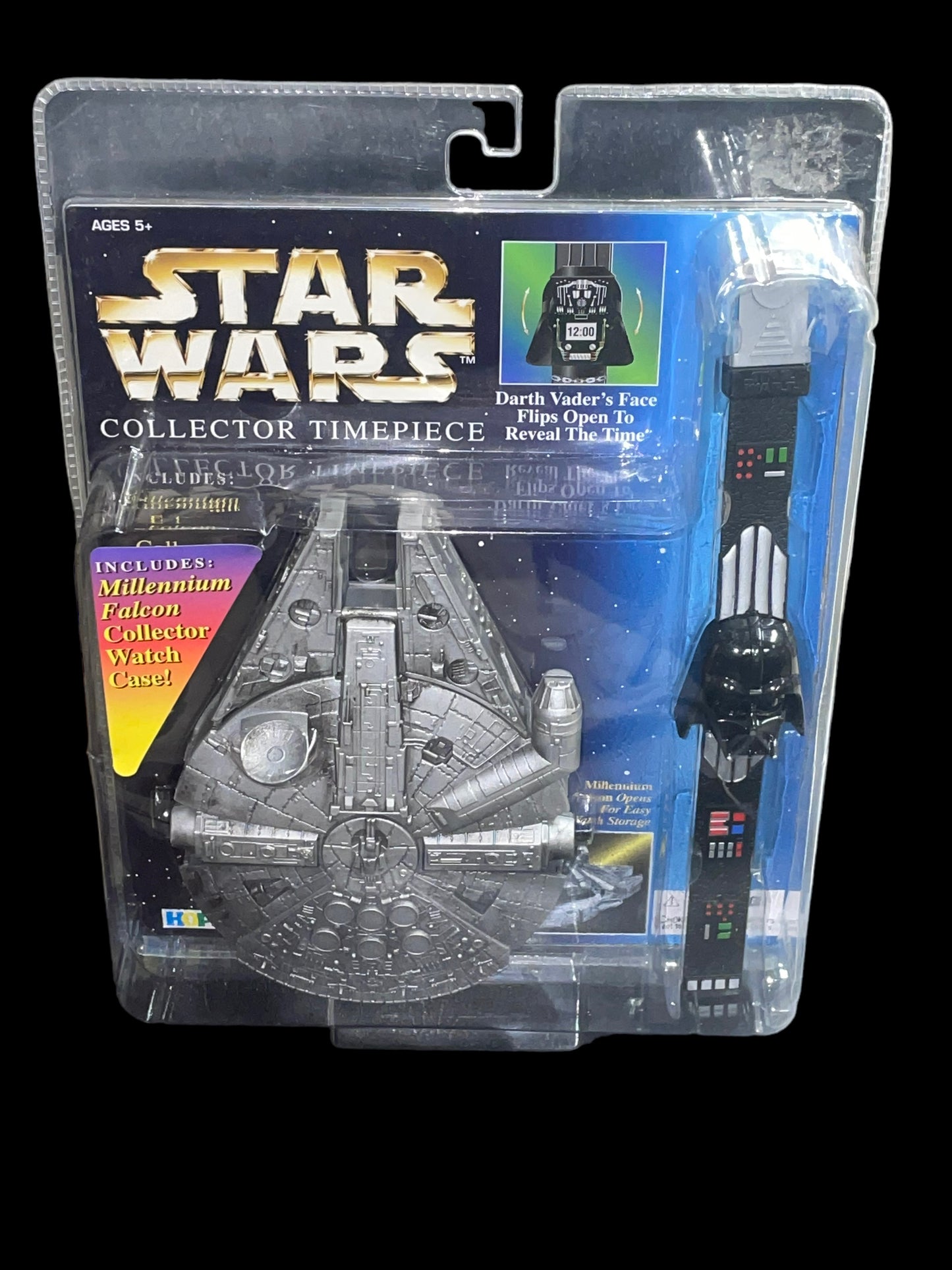 1996 Star Wars Collector Time Piece - Darth Vader with Millennium Falcon Case