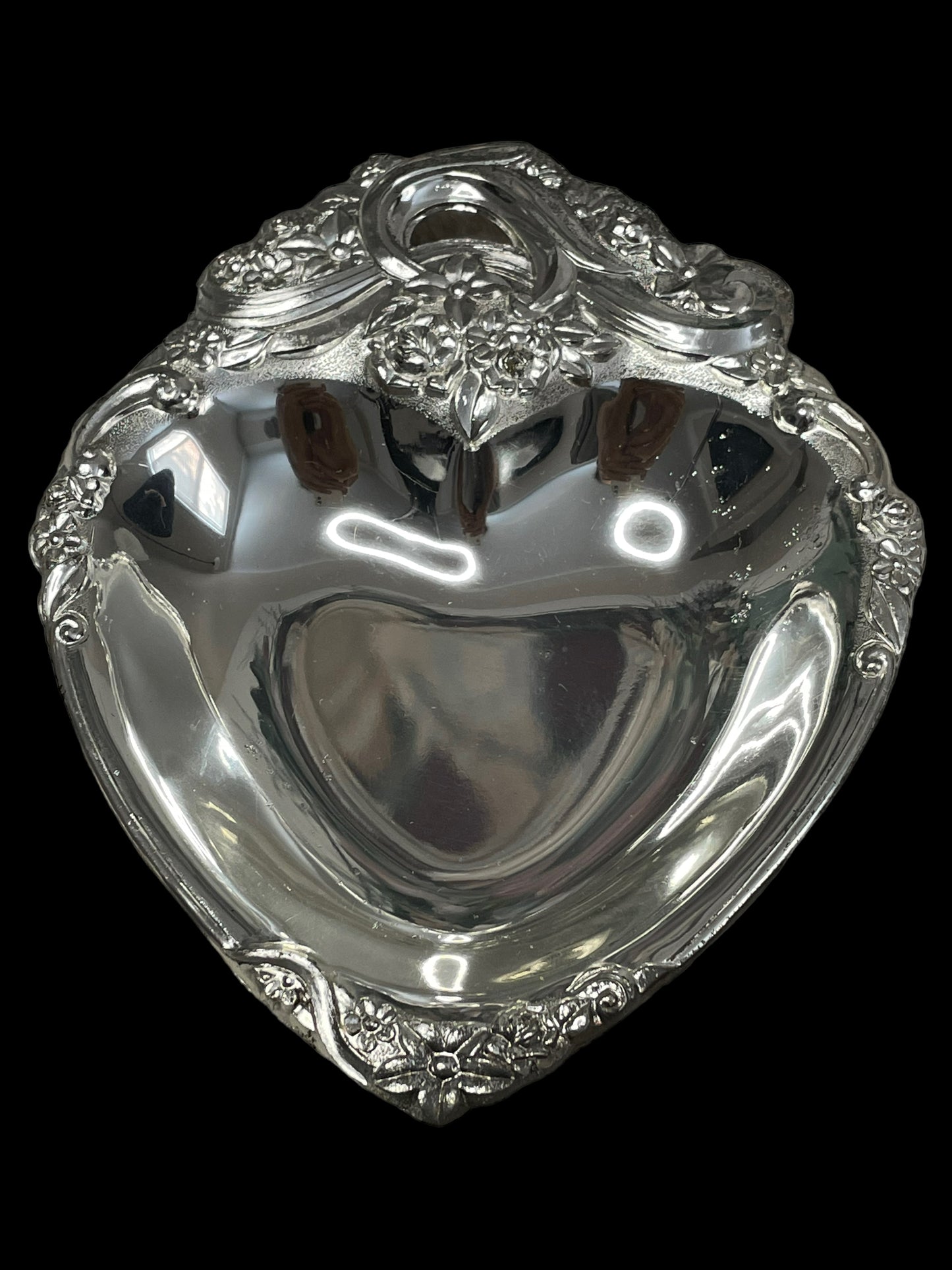 Vintage Raimond Japan Silverplated Heart Shape Candy Dish