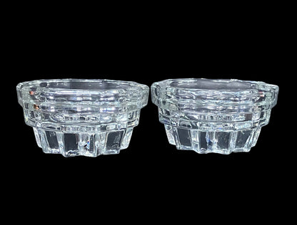 Pair of 3" Vintage Indiana Crystal Glass Candle Holder