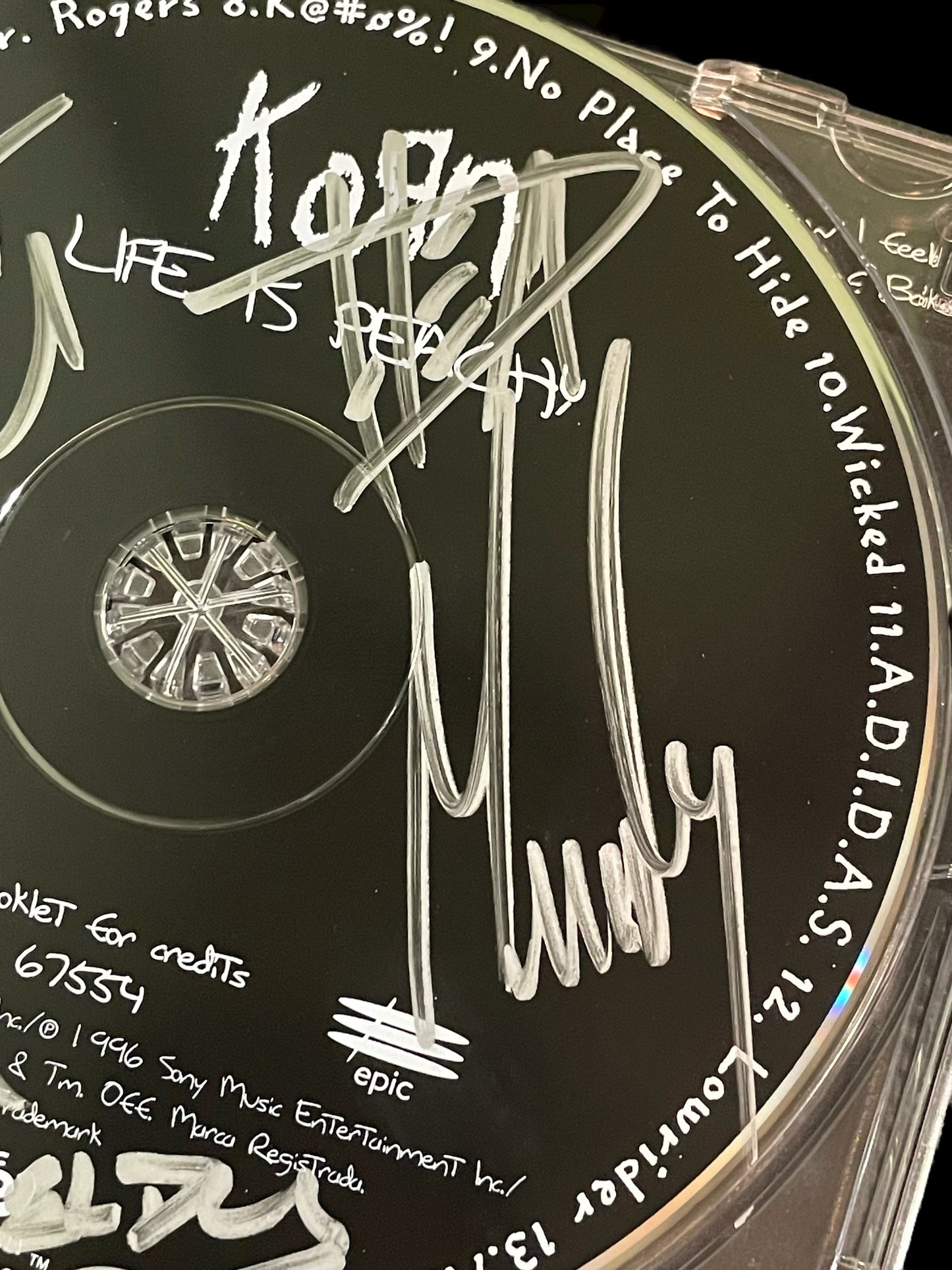 Autographed Korn "Life is Peachy" Album Booklet and CD