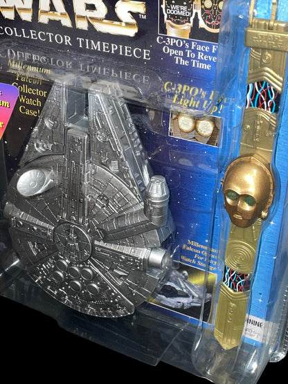 1996 Star Wars Collector Time Piece - C-3PO with Millennium Falcon Case