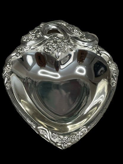 Vintage Raimond Japan Silverplated Heart Shape Candy Dish