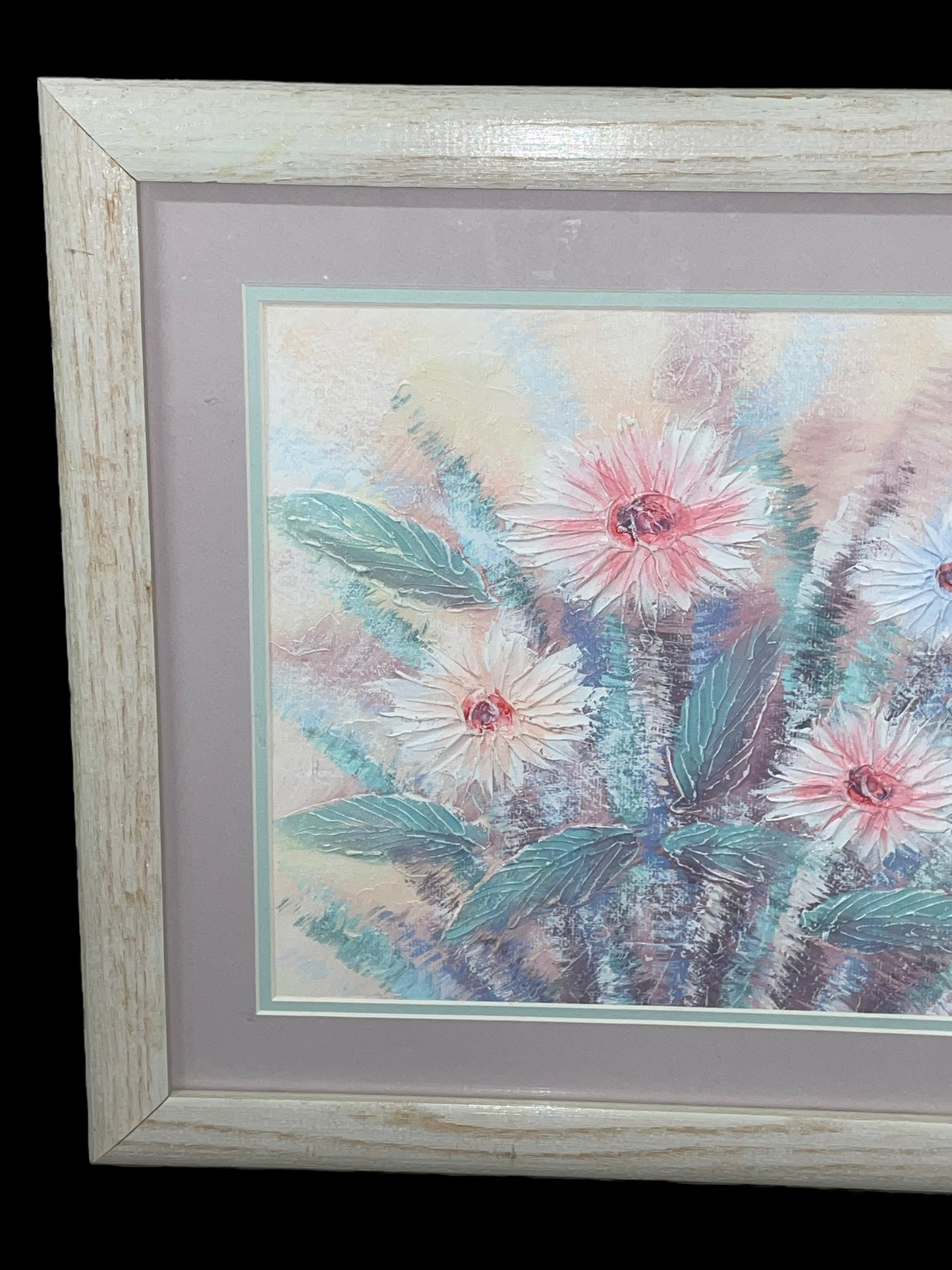 “Serene Blossoms”: A Delicate Floral Framed Artwork