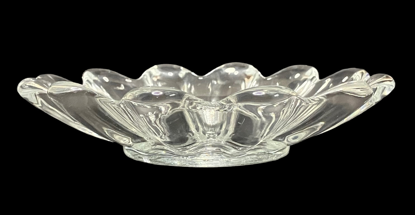 Vintage Fostoria Clear Glass Flower Shaped Candle Holder