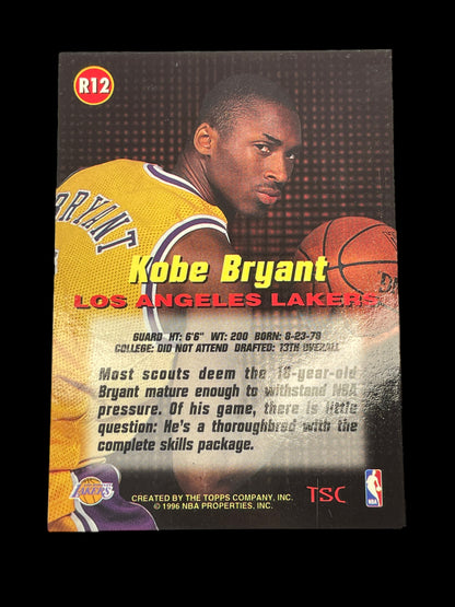 Kobe Bryant #R12 [Rookie] 1996 Stadium Club Rookies Basketball Card