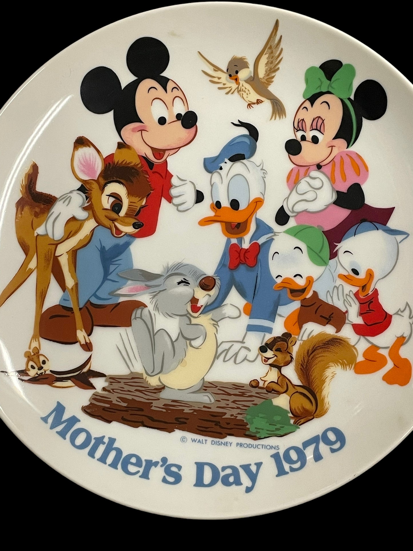 1979 Walt Disney's Mother's Day Bambi Minnie and Mickey Schmid Decorative Plate