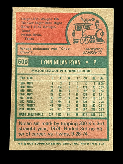 Nolan Ryan #500 1975 Topps Baseball Card