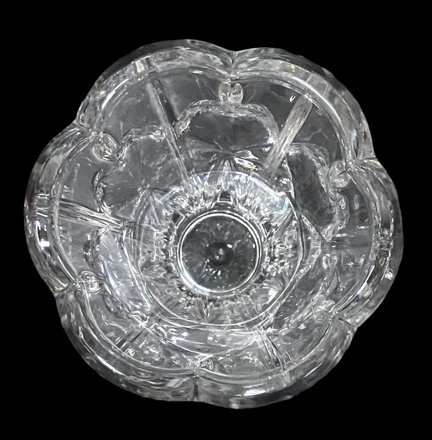 Vintage Gorham Crystal Bud Vase Heart Pattern