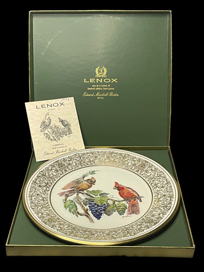 1976 Lenox Cardinal by Edward Marshall Boehm Limited Edition Collector's Plate