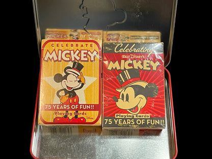 Mickey Mouse Playing Cards Set of 2 in Tin Box