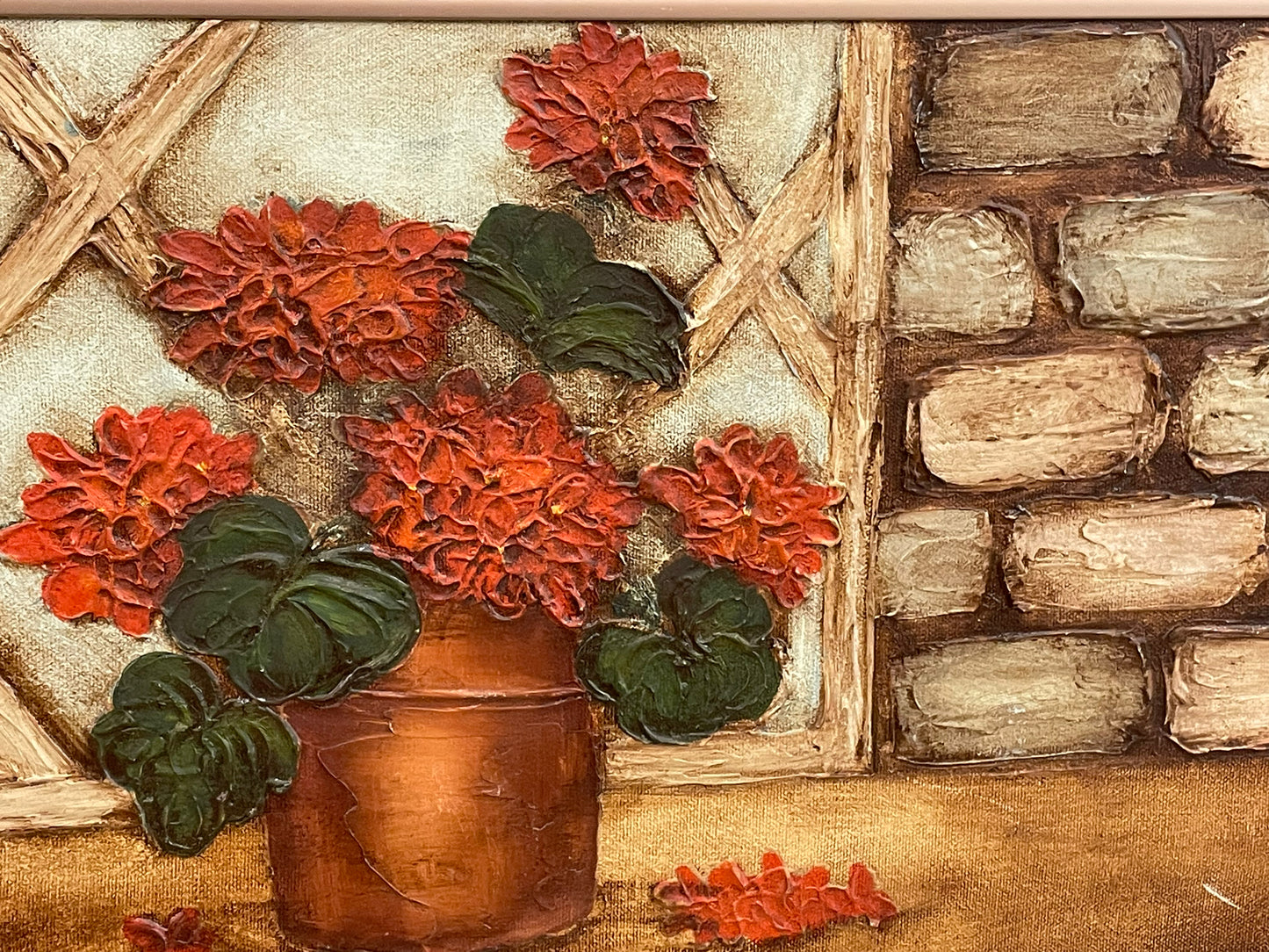 Red Blooms Painting by Nancy Fisher