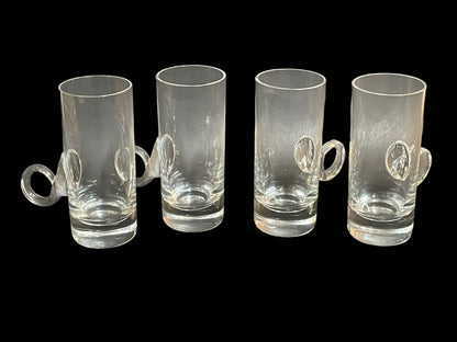 Midcentury Hand Blown Irish Coffee Mugs by Lenox Set of 4