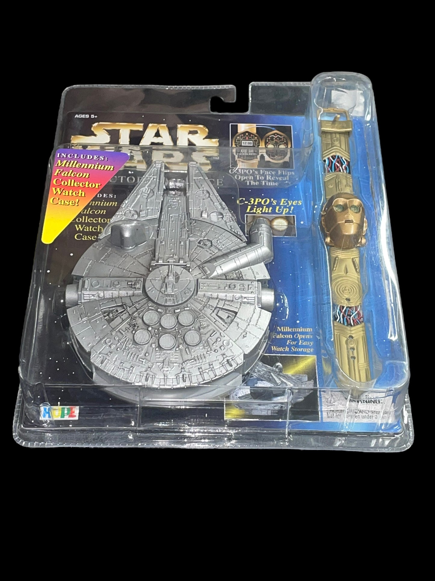 1996 Star Wars Collector Time Piece - C-3PO with Millennium Falcon Case