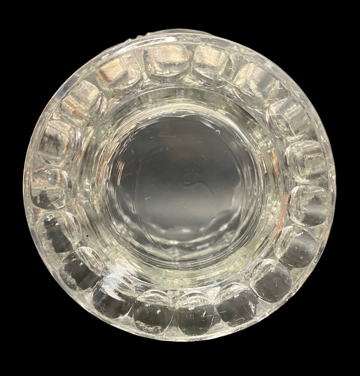 Vintage Glass Moonprint Spooner Scalloped Rim