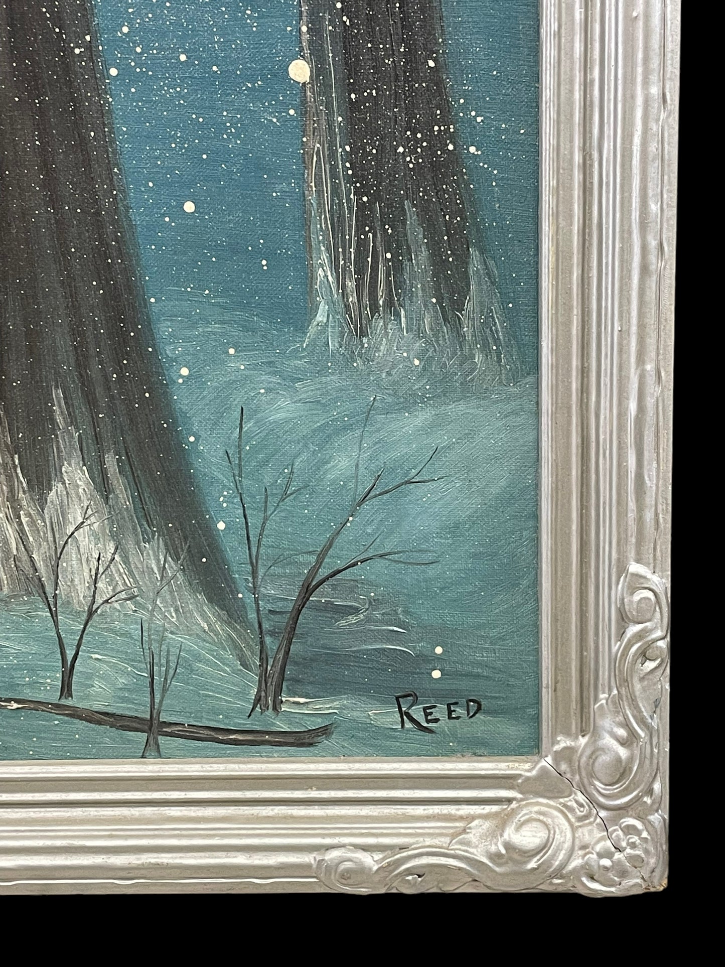 Two Deer in Winter Forest Painting by Ronald Reed