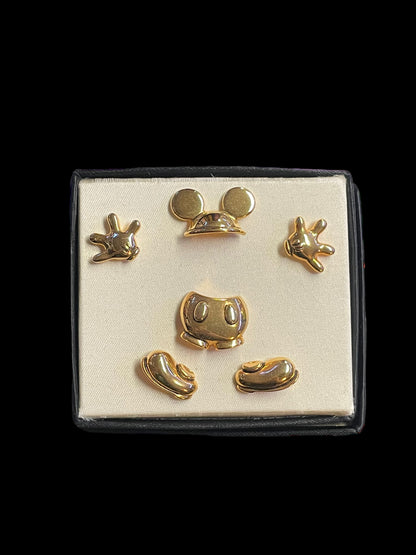 Disney Collection Mickey Mouse 6 Set Gold Toned Pins