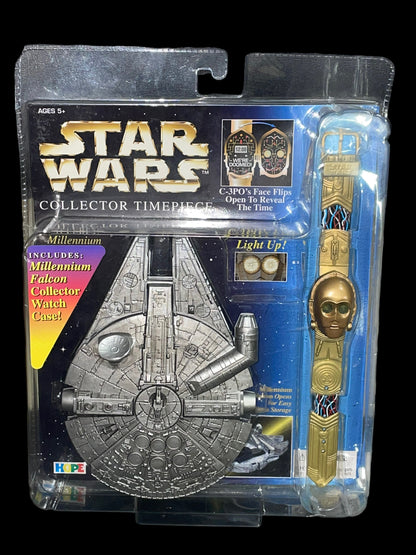 1996 Star Wars Collector Time Piece - C-3PO with Millennium Falcon Case