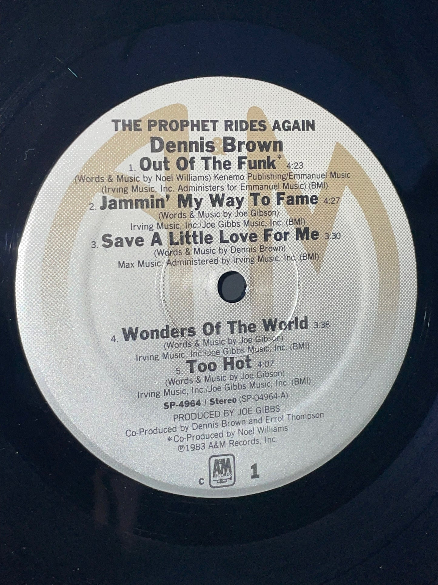 1983 The Prophet Rides Again Vinyl Record by Dennis Brown