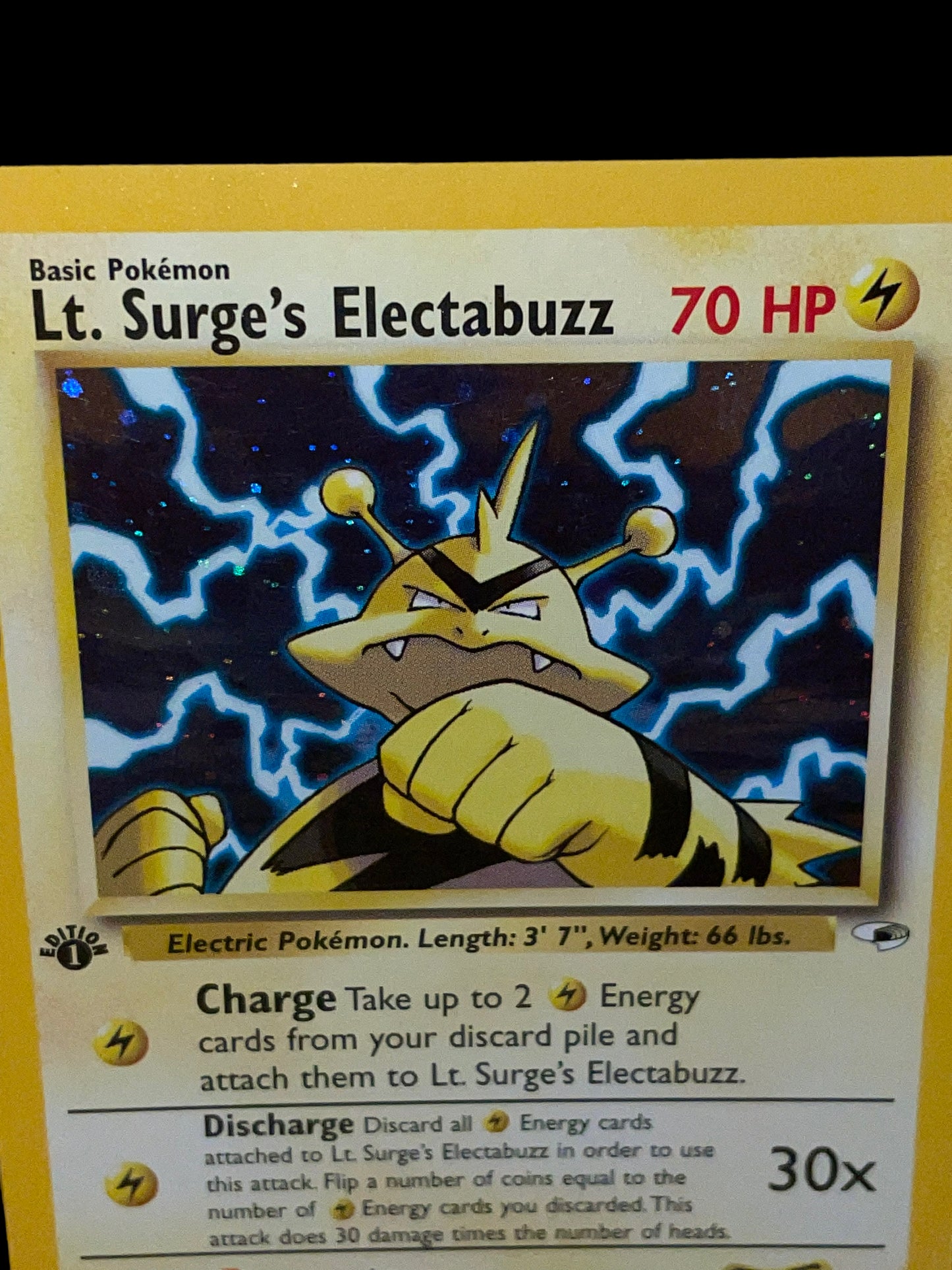 *TRADED* [NM MINT+ 8.5] 1st Edition Lt. Surge's Electabuzz 6/132 - Gym Heroes (2000) - Holo Rare