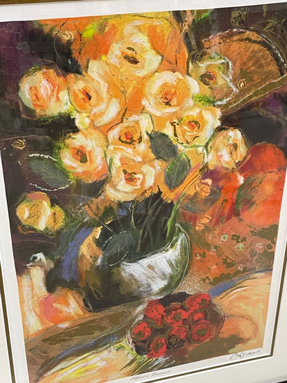 Fleurs Jaunes Limited Edition Lithograph Signed and Numbered by Robert Saunders