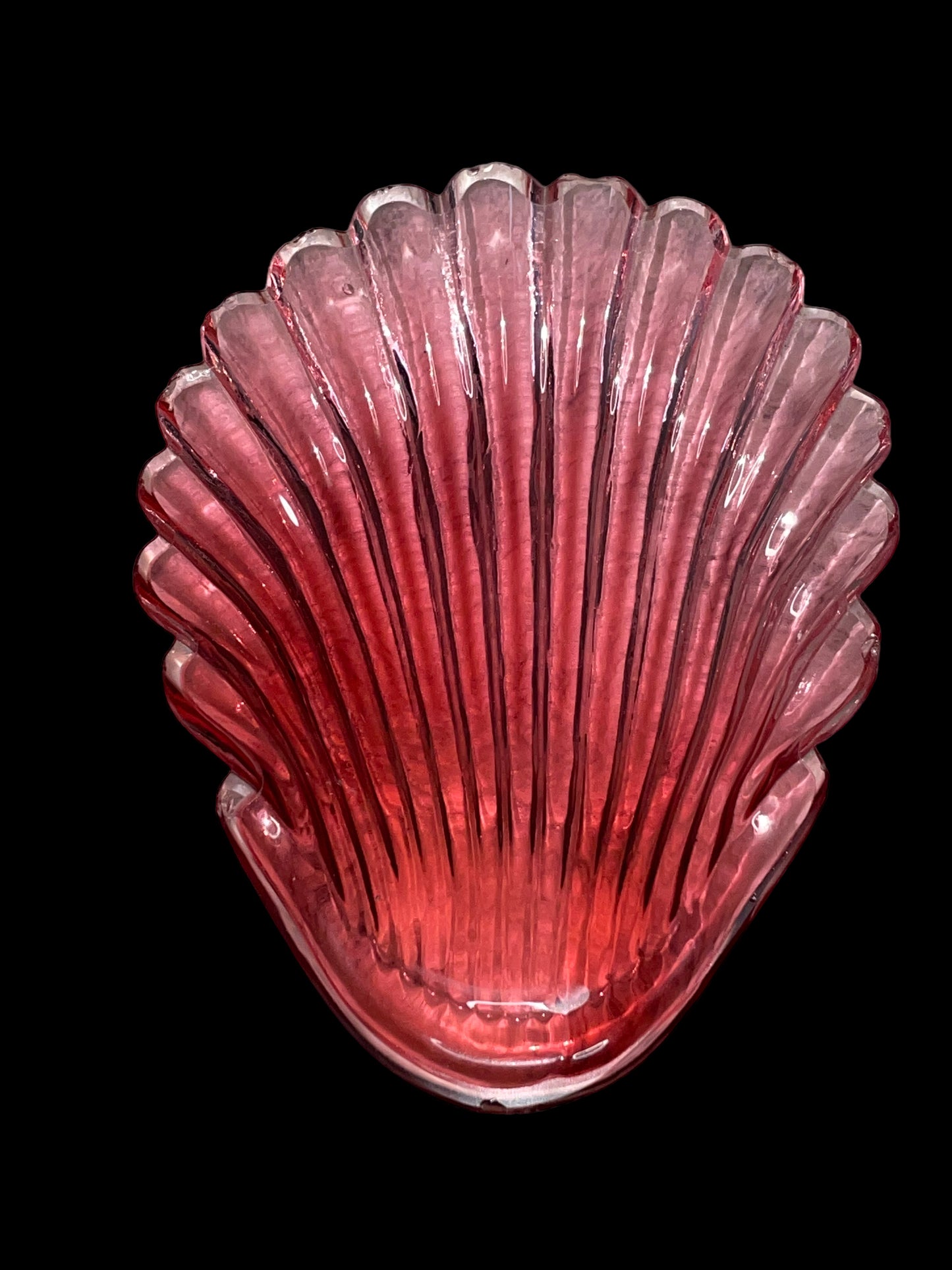 Cranberry Glass Small/Mini Seashells Set of 3