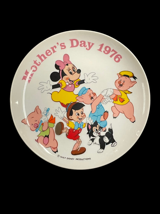 1976 Walt Disney's Minnie Mouse Pinocchio Mother's Day Schmid Decorative Plate