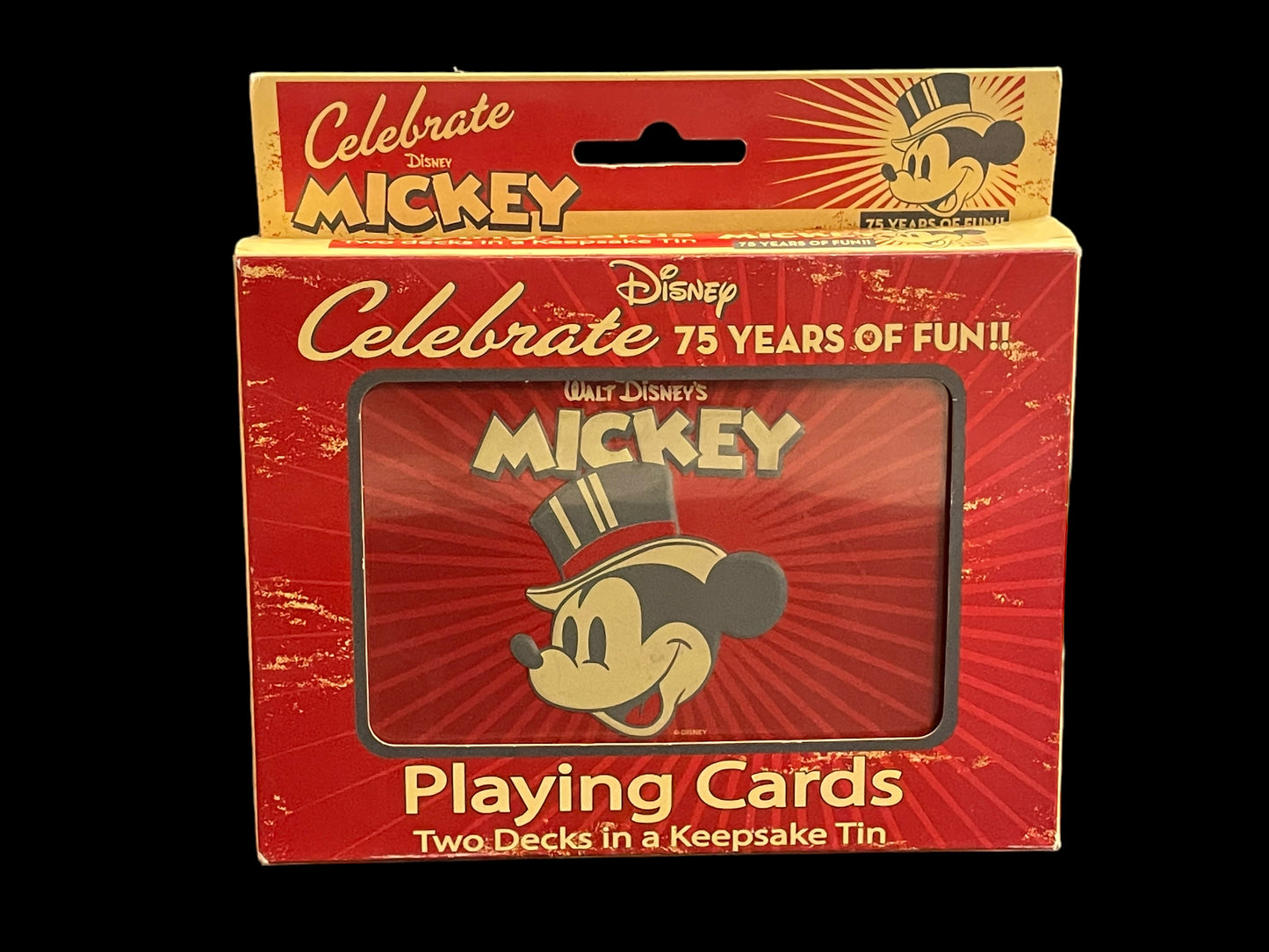 Mickey Mouse Playing Cards Set of 2 in Tin Box