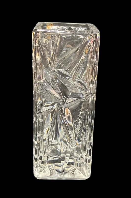 Vintage Diamond Cut Lead Crystal Bud Vase