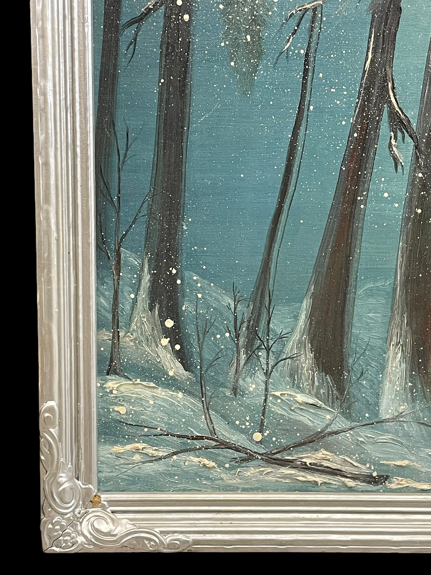 Two Deer in Winter Forest Painting by Ronald Reed