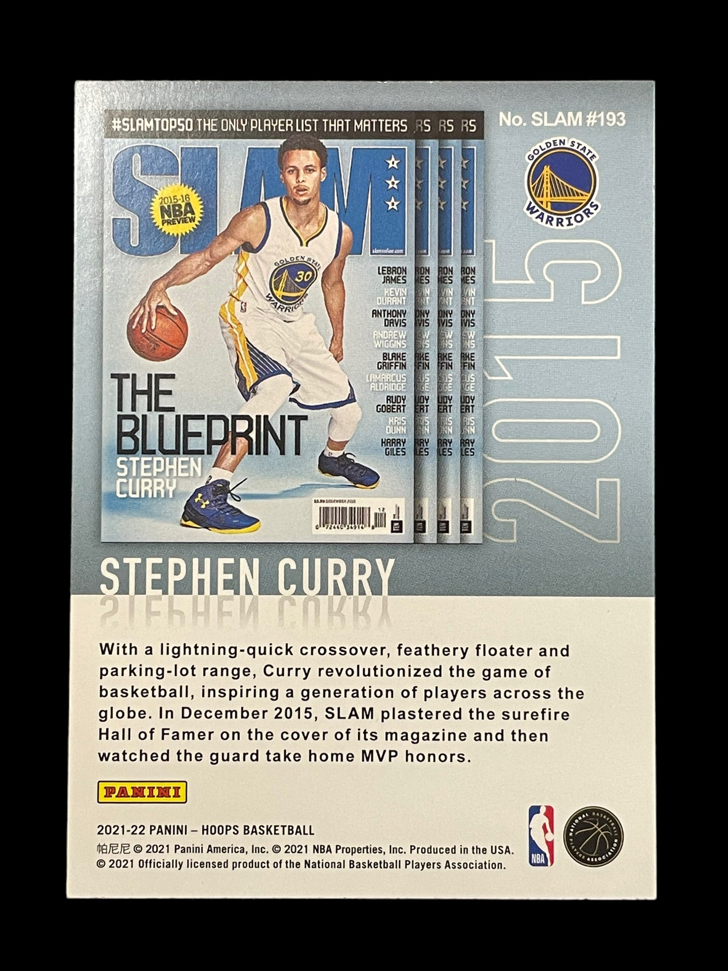 *TRADED* Stephen Curry #193 2021 Panini Hoops SLAM Graded MINT+ 9.5