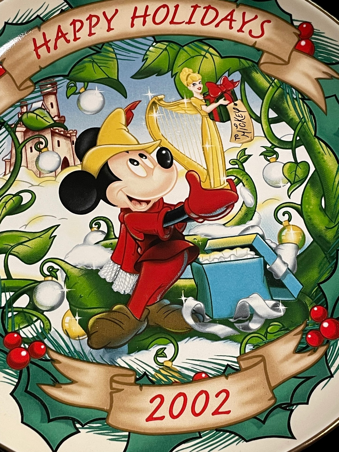 Mickey Mouse Happy Holidays 2002 Mickey and the Beanstalk 1947 Decorative Plate