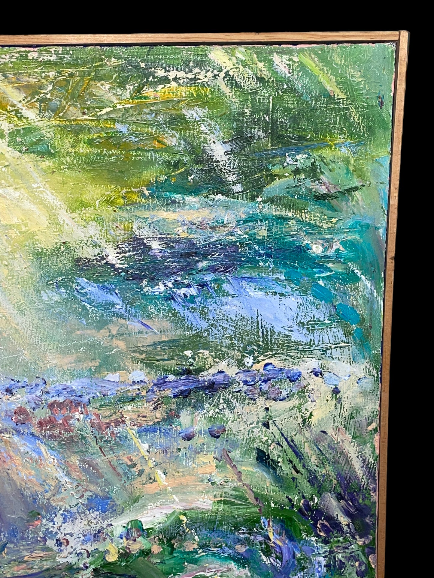 Riverside Serenity, A 2006 Abstract Oil Painting by Sauchin