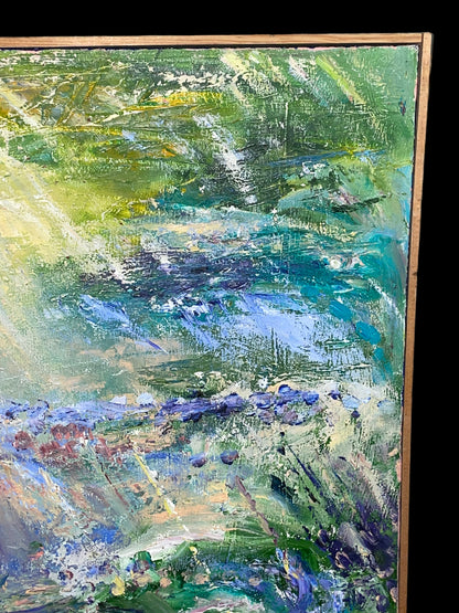 Riverside Serenity, A 2006 Abstract Oil Painting by Sauchin