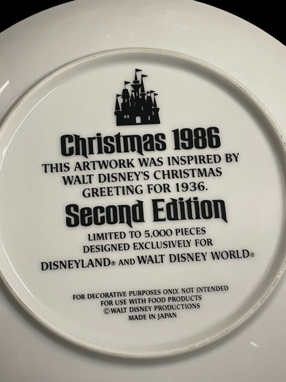 1986 Walt Disney's Christmas Greeting for 1936 Decorative Plate