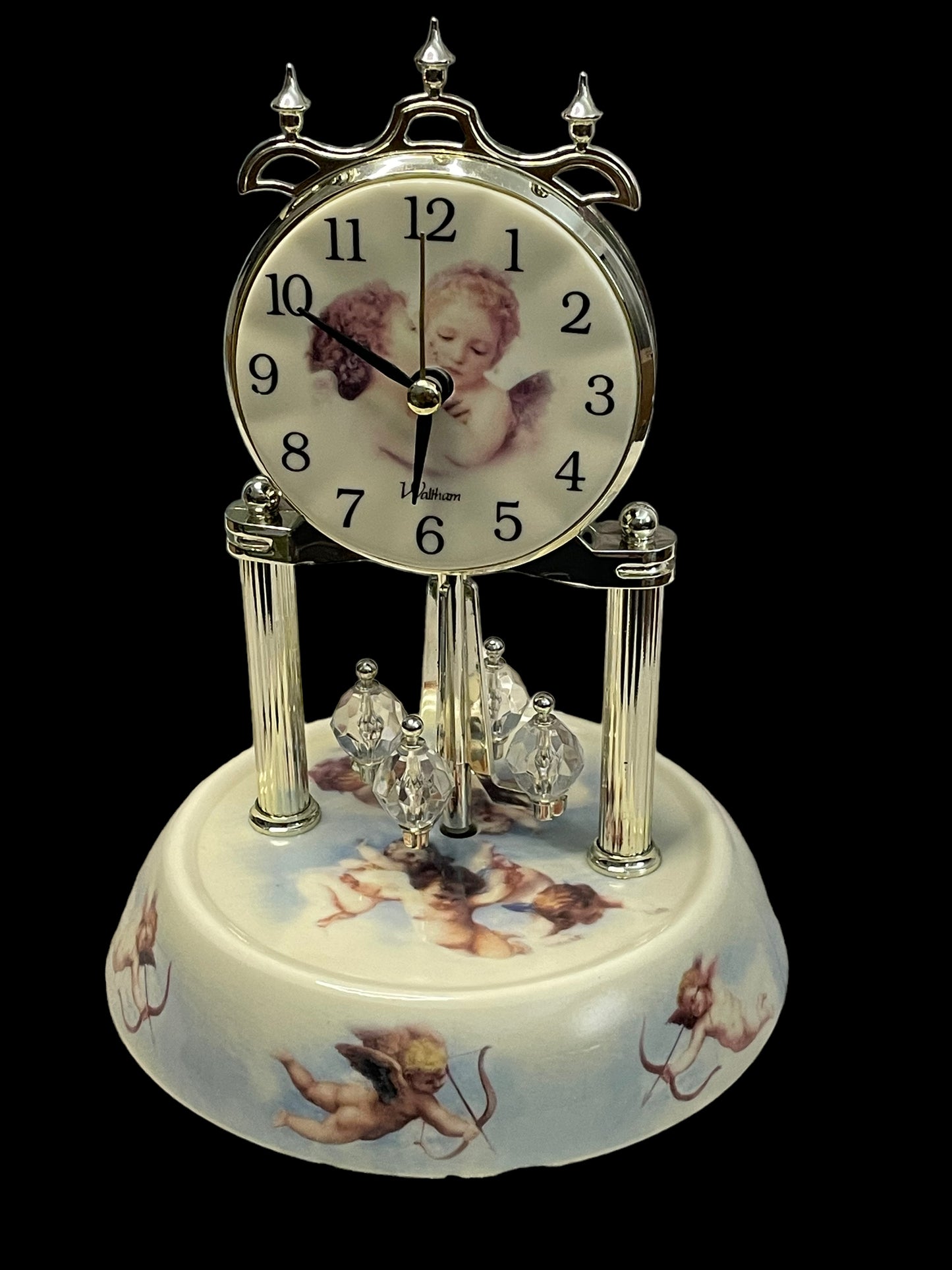 *IN REPAIR* Vintage Westminster Chime Angels Porcelain Clock