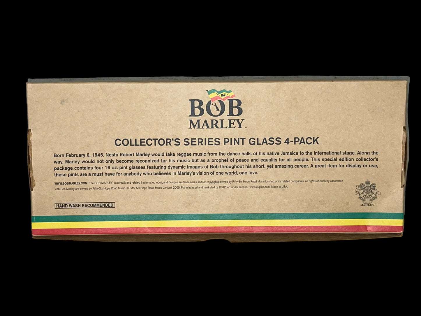 2009 Bob Marley Collector's Series Pint Glass 4-Pack