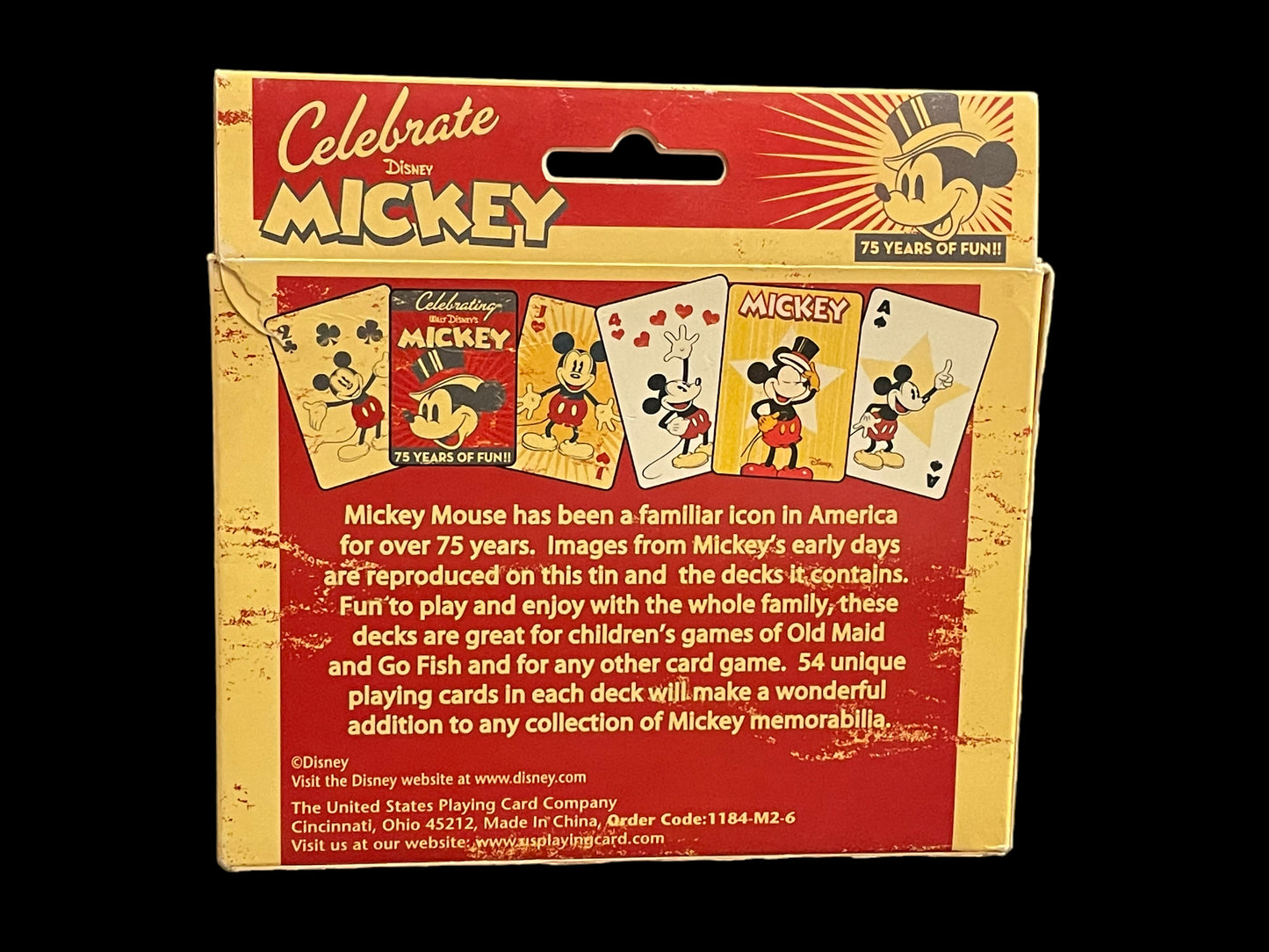 Mickey Mouse Playing Cards Set of 2 in Tin Box