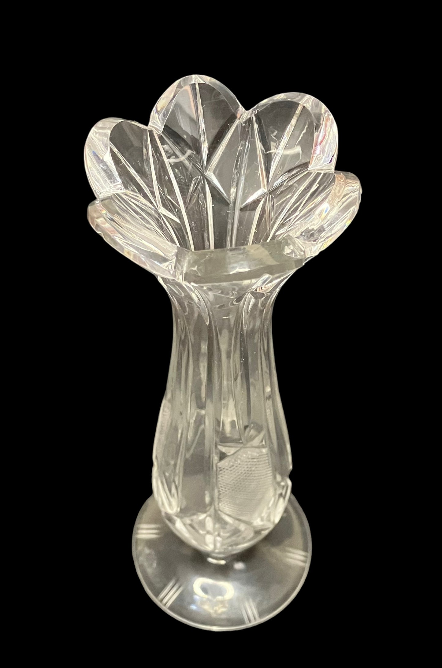 Vintage Crystal Glass Bud Vase