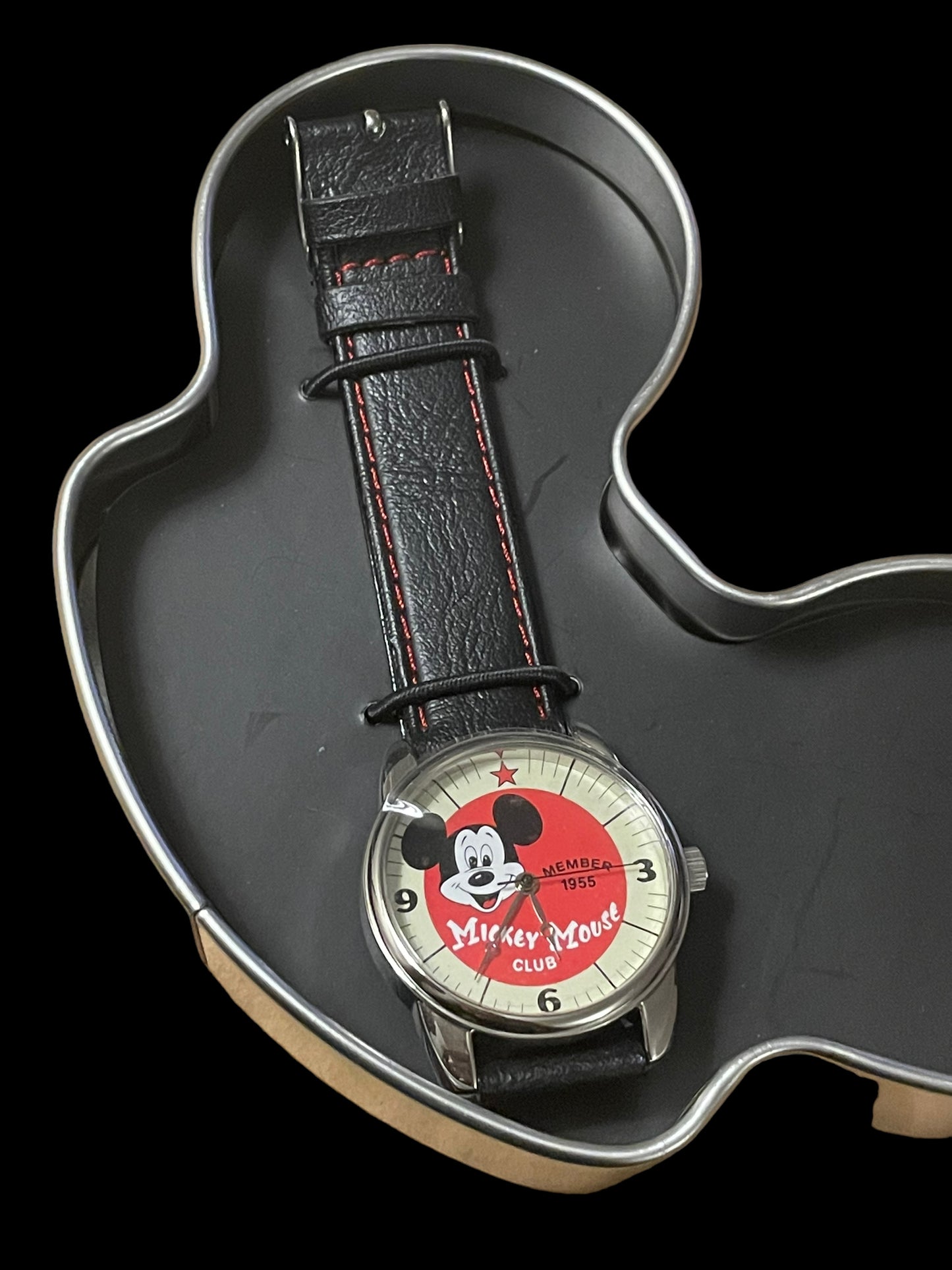 Mickey Mouse Club 1955 Member Anniversary Watch W/ Tin (New)