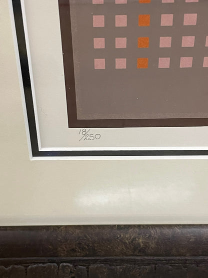 1981 Rick Tunkel Signed 3D Geometric Serigraph #3 Op Art