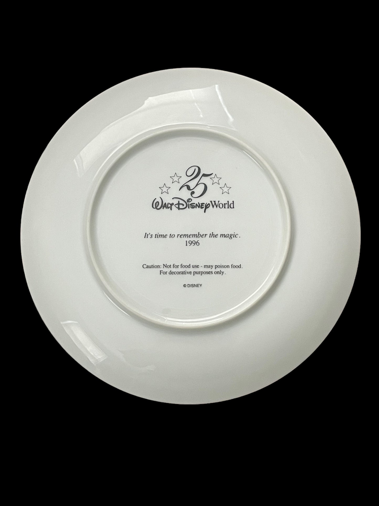 1996 Walt Disney World 25 Years Anniversary Decorative Plate